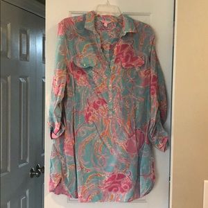 Lilly Pulitzer shirt dress coverup
